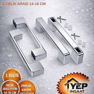 2 Kapaklık Krom Duşakabin Kulpu 140 mm ve 160 mm Ölçülerine Uygun 2 Iç 2 Dış Çift Kapak