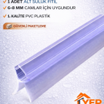 Yep İnşaat Duşakabin Alt Suluk Fitil   | 6-8 mm Cam Uyumlu Pvc Su Sızdırmaz Fitil ŞEFFAF