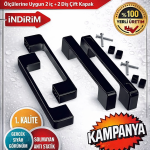 Yep İnşaat Duşakabin Cam Kapı Kare Kulp 4 Adet Duşakabin Kolu Siyah