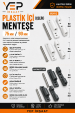 Plastik İçi (Çelik) Menteşe – 75 mm / 90 mm