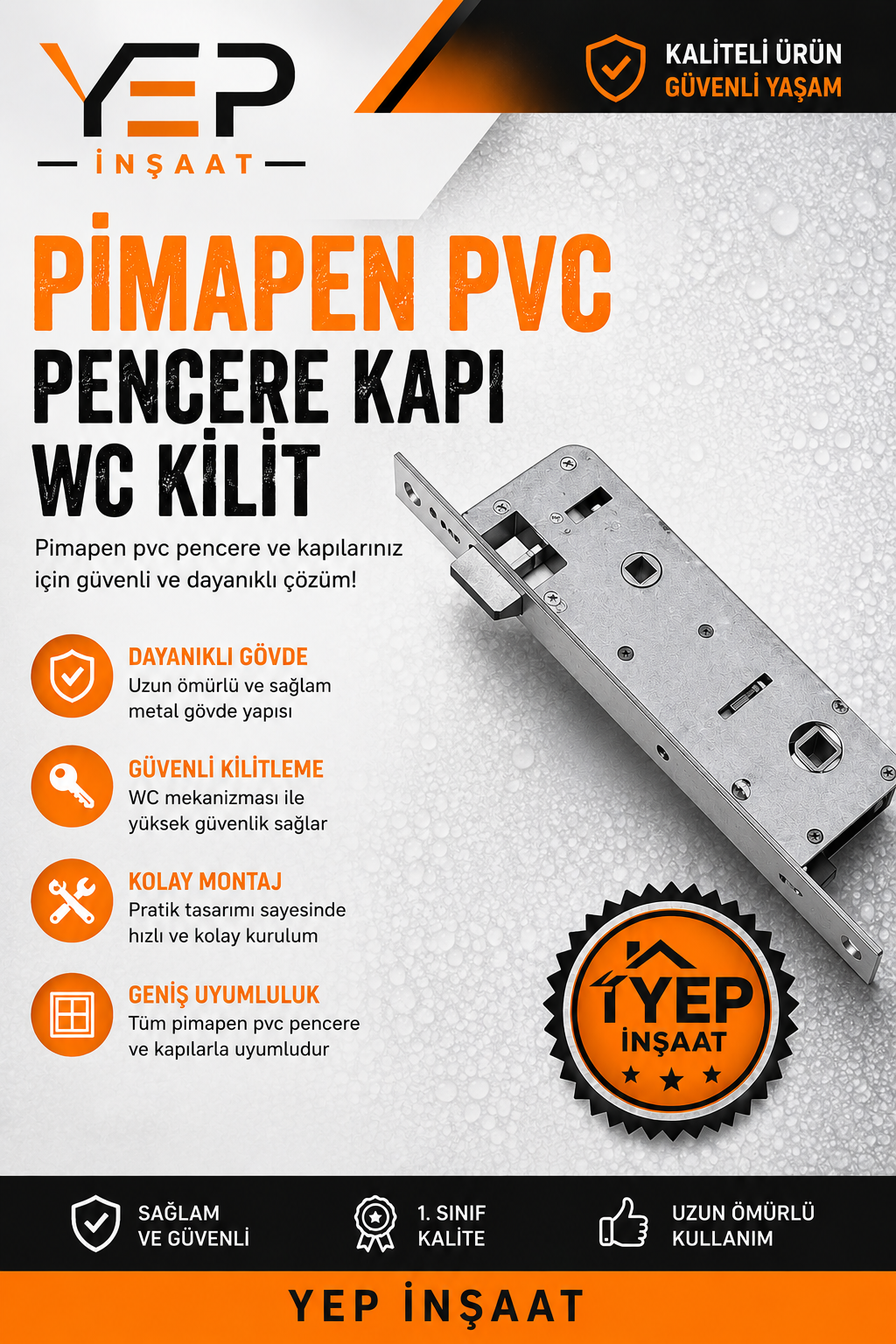 wc kilit Pimapen PVC Pencere Kapı WC Kilit - Görsel 1