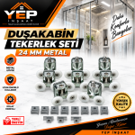 YEP İnşaat 24 MM Metal Duşakabin Tekerlek Takımı – Krom – Komple Set