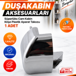 YEP İNŞAAT SÜPERLÜKS DUŞAKABİN KÖŞE PLASTİK APARAT TAKOZU – KROM – 1 ADET
