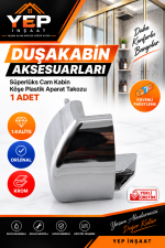 YEP İNŞAAT SÜPERLÜKS DUŞAKABİN KÖŞE PLASTİK APARAT TAKOZU – KROM – 1 ADET