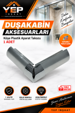 YEP İNŞAAT SÜPERLÜKS DUŞAKABİN KÖŞE PLASTİK APARAT TAKOZU – KROM – 1 ADET - Görsel 2