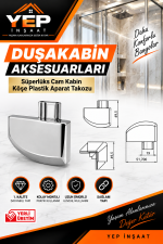 YEP İNŞAAT SÜPERLÜKS DUŞAKABİN KÖŞE PLASTİK APARAT TAKOZU – KROM – 1 ADET - Görsel 3